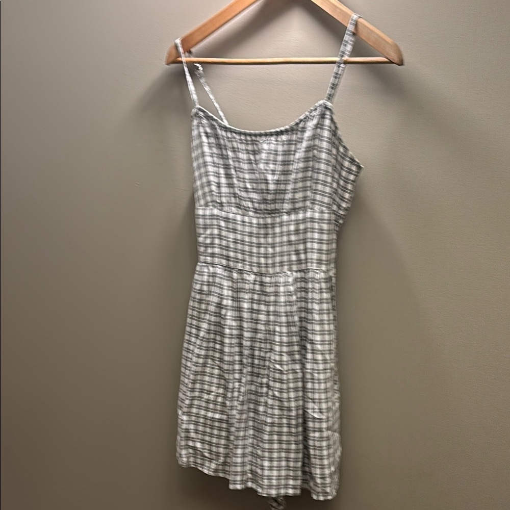 Hollister Olive and White Spaghetti Strap Romper